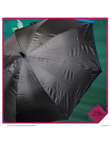 Parapluie automatique OVALE bi place , NOIR et BLEU ROYAL