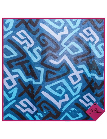 Foulard motif zig zag, divers bleus