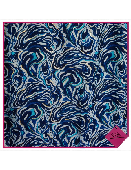 Foulard motif abstrait, bleu
