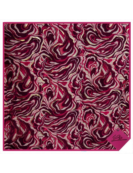 Foulard motif abstrait, rose et fuchsia