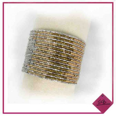 Bracelets demi-jonc semi rigide à petites perles 