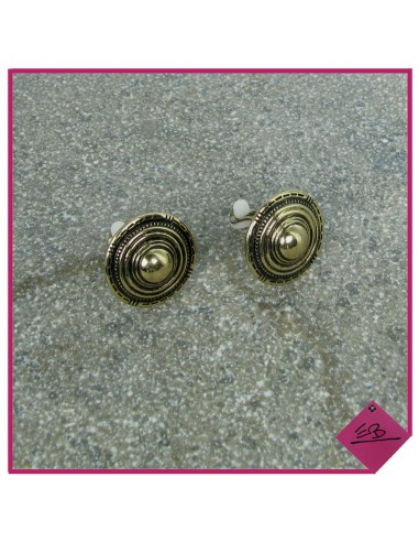 Boucles d'oreilles CLIPS en métal doré vieilli